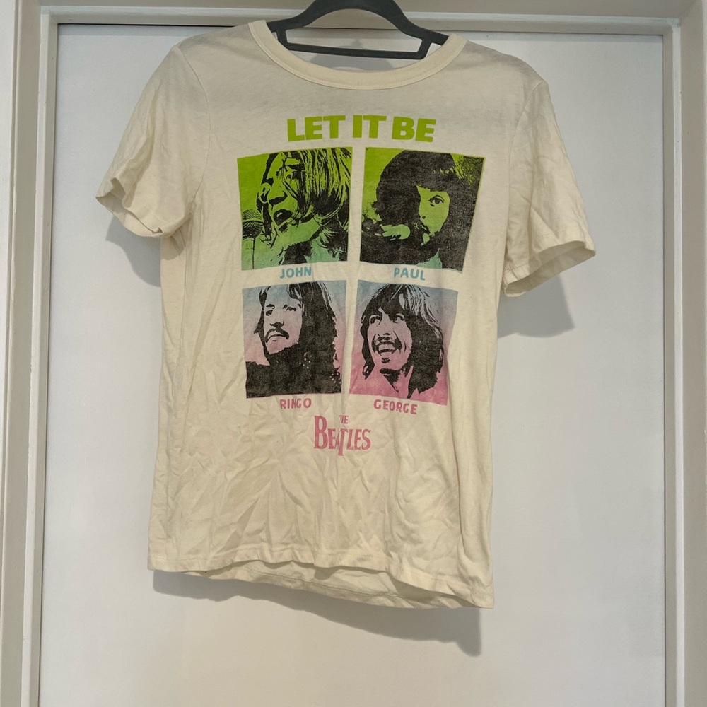 Target Cream Graphic Tee - Let It Be Design